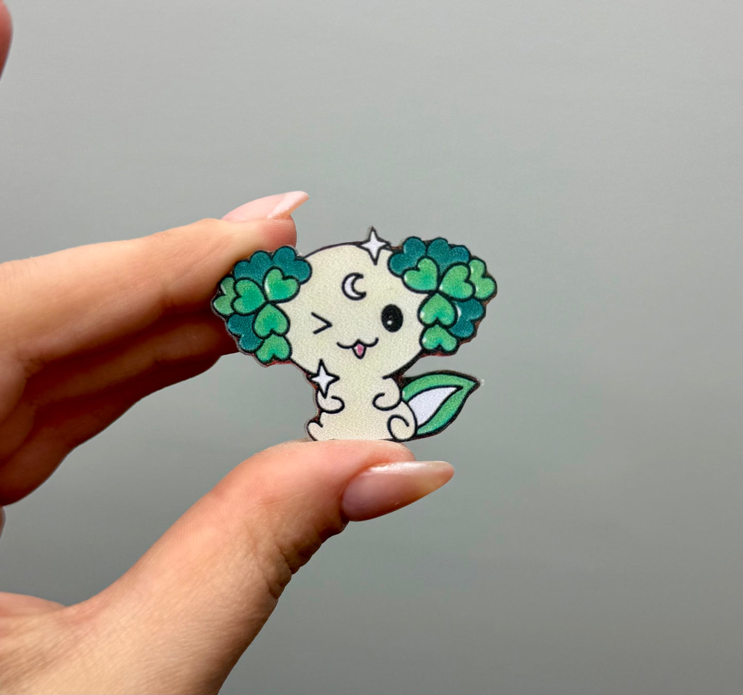 Green axolotl pin
