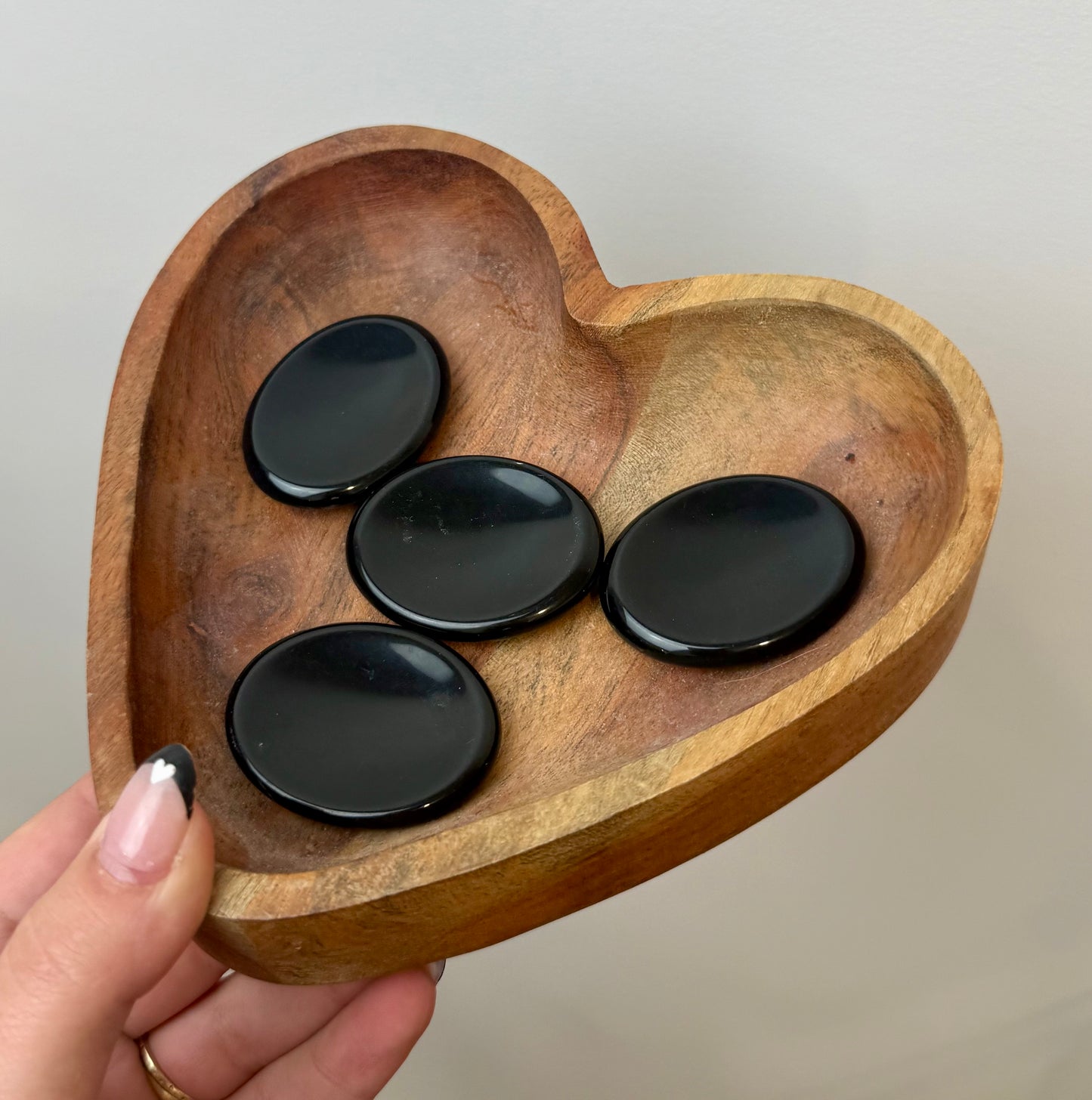 Obsidian worry stones