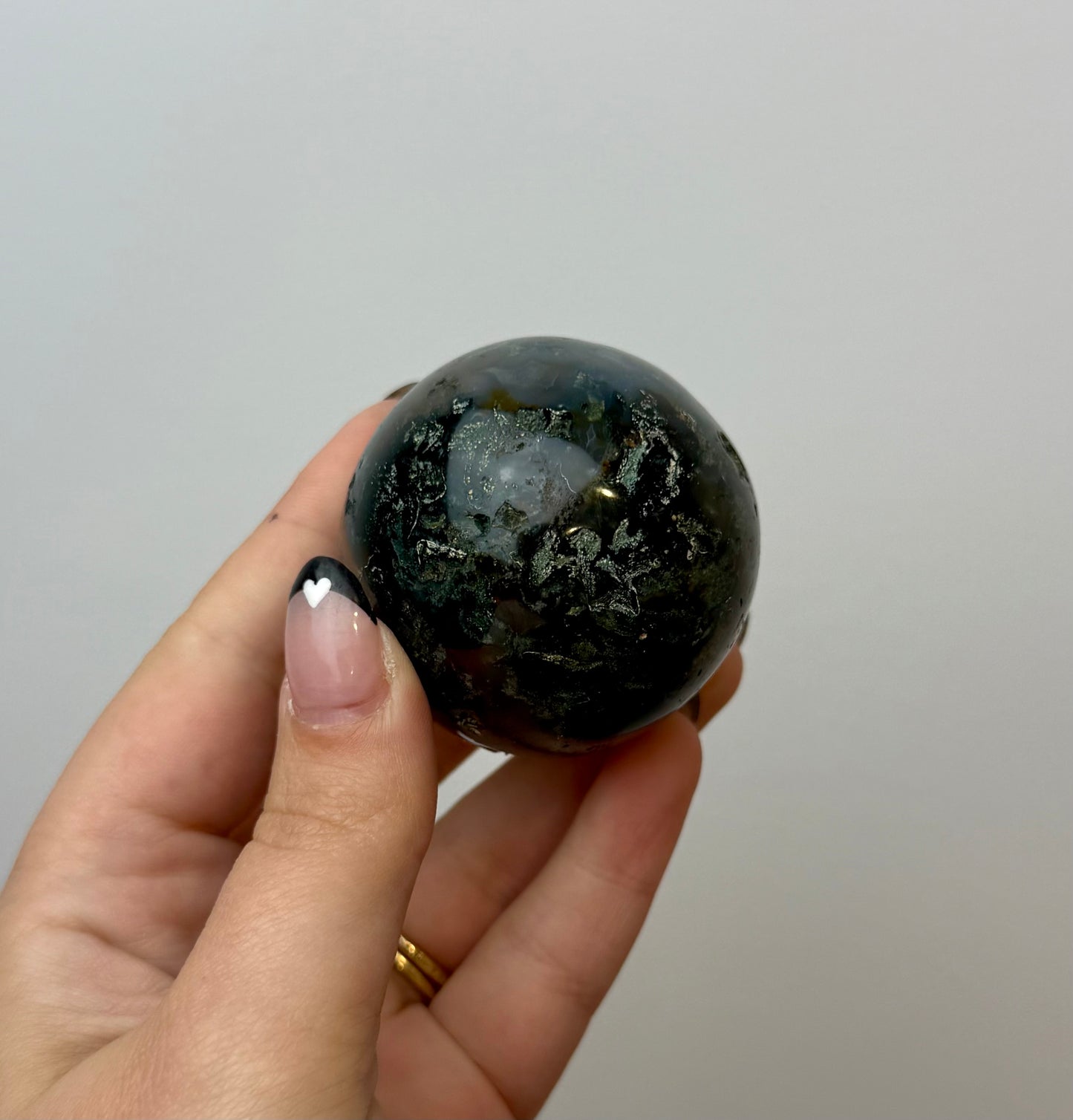 Moss agate ocean jasper sphere