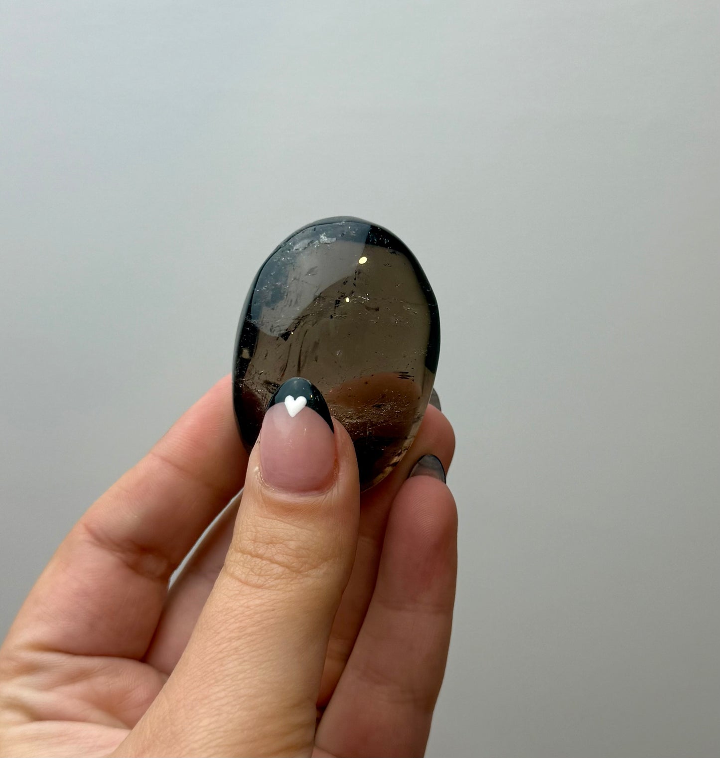 Smoky quartz palm stone