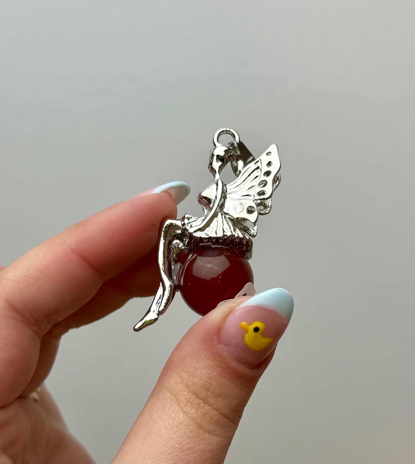 Carnelian fairy pendant