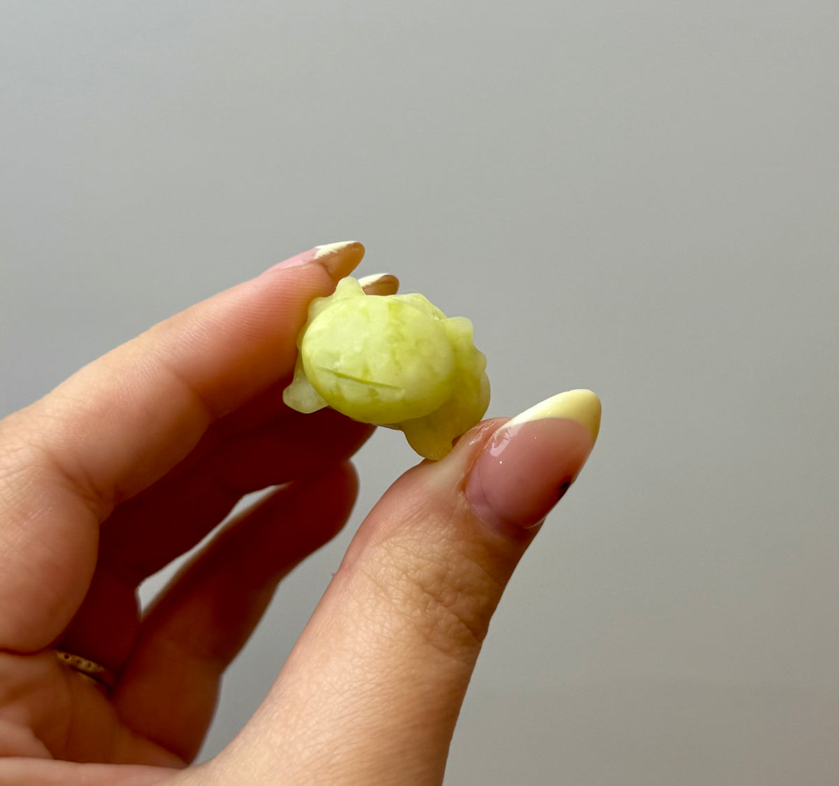 Lemon jade axolotl carving ￼