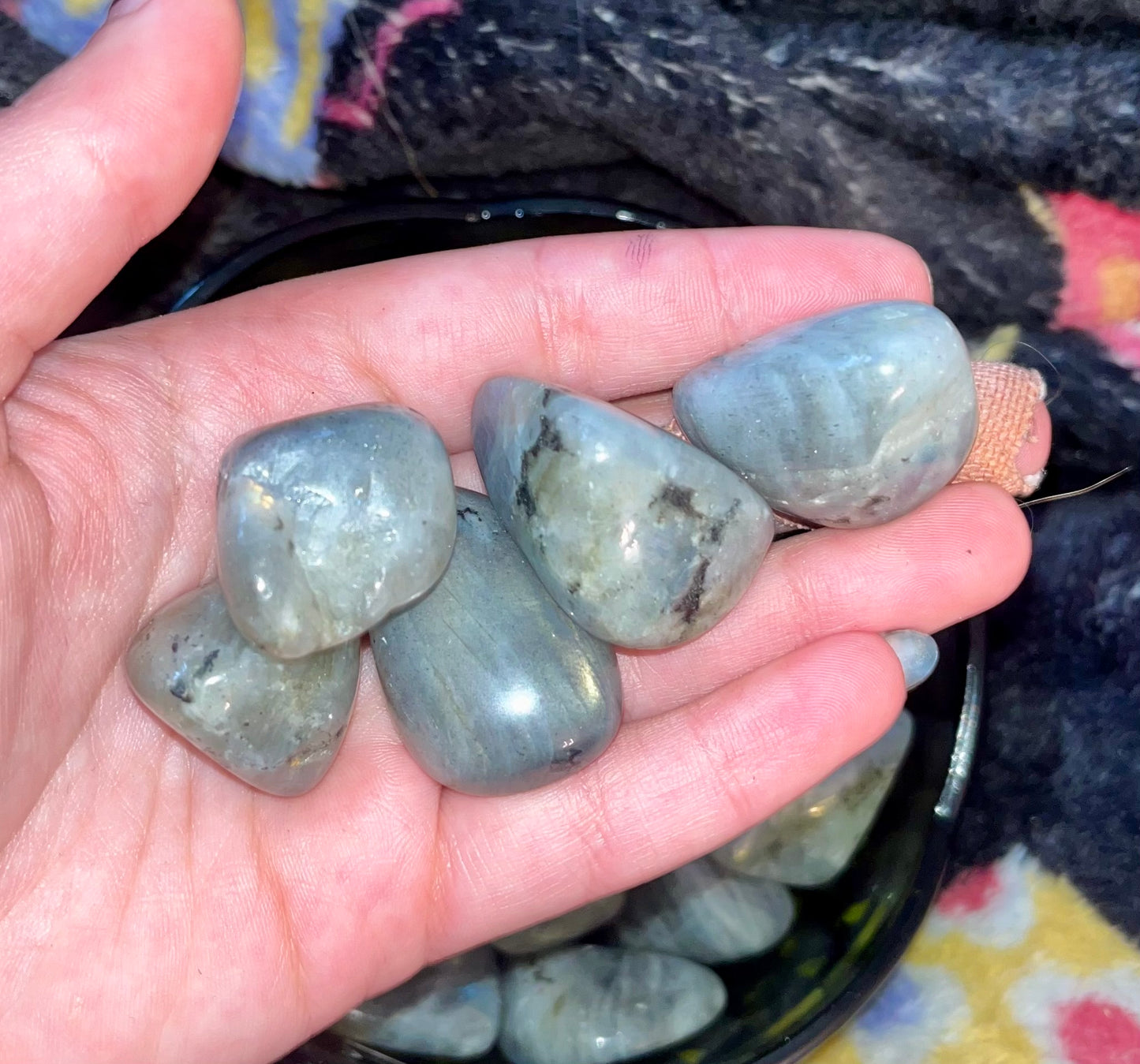 Labradorite tumbles