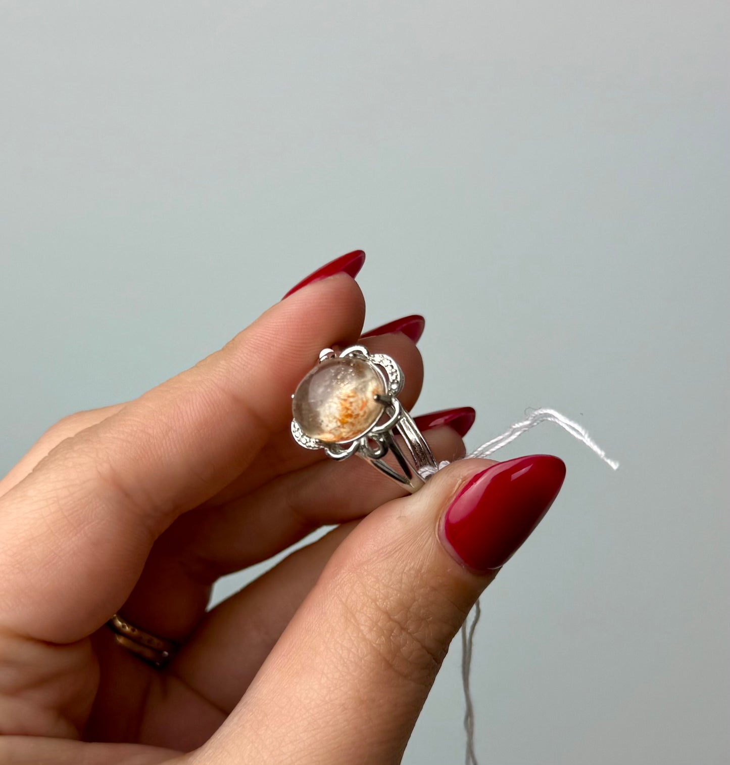 Sunstone Quartz adjustable ring