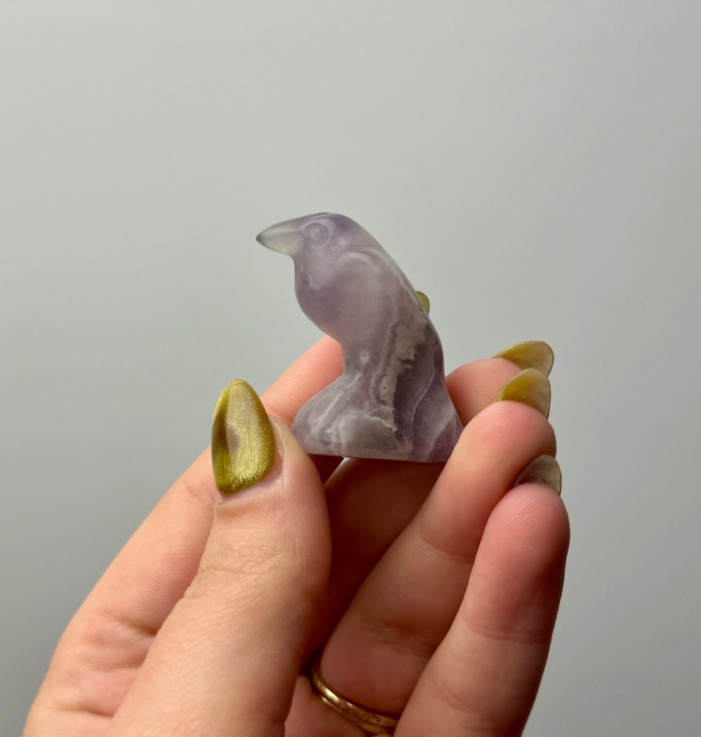 Amethyst Raven carving