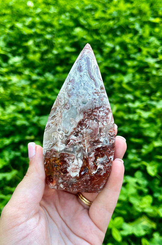 Mexican lace agate tear freeform