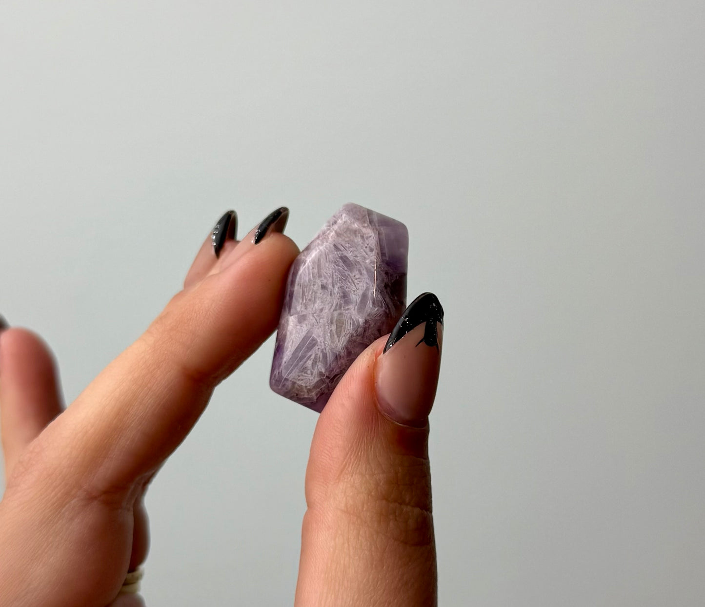 Amethyst mini coffin carving