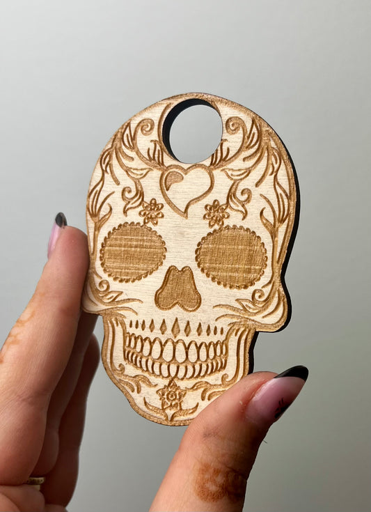 Skull wooden sphere stands