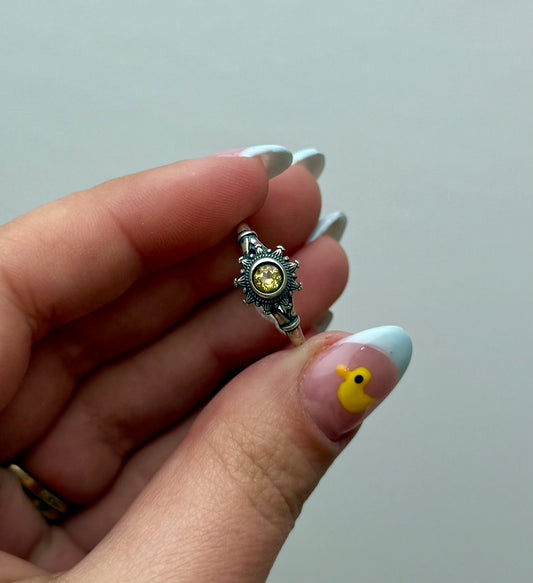 Heat treated citrine adjustable S925 ring