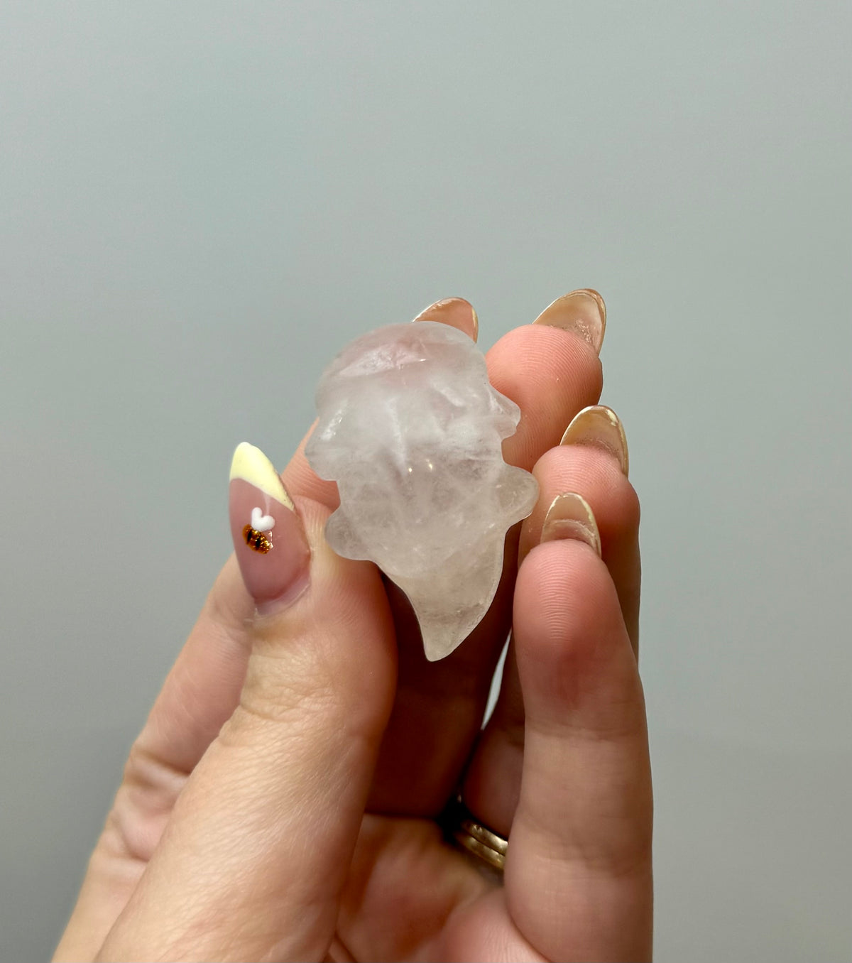 Quartz axolotl carving