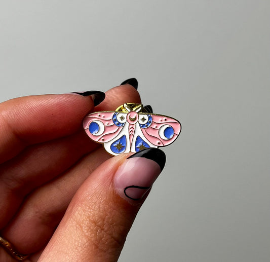 Moth enamel pin