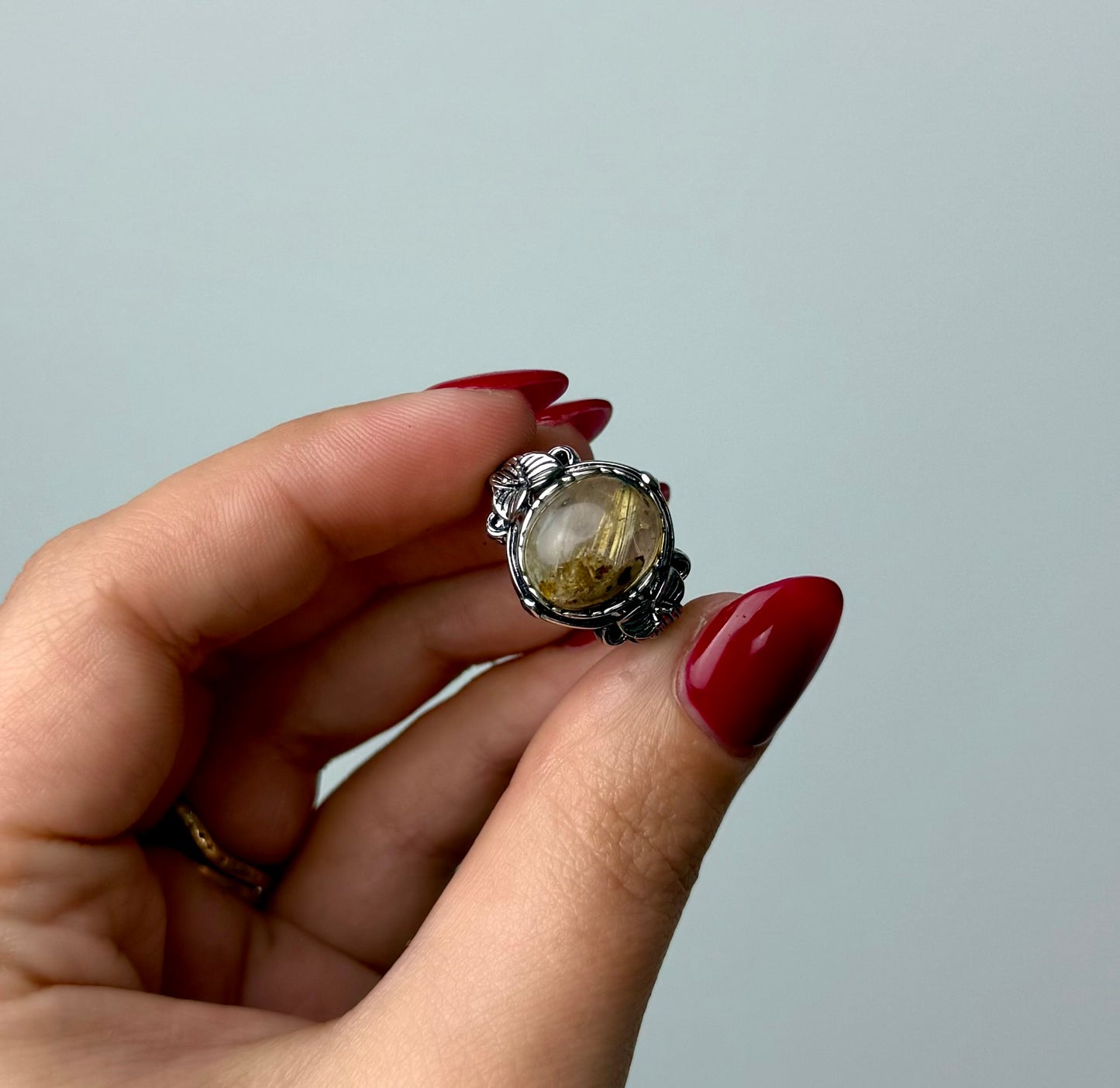 Rutile Quartz adjustable ring