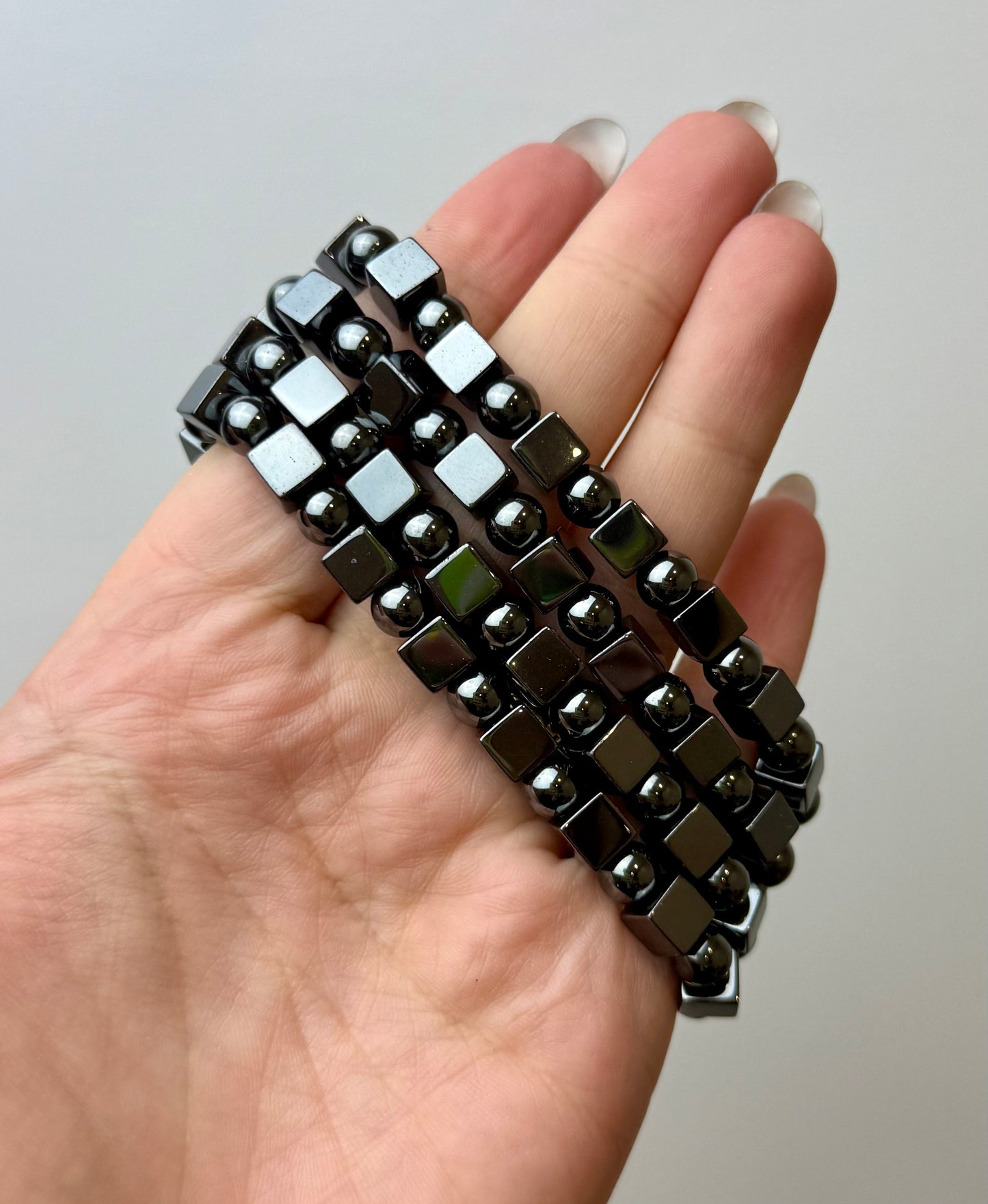 Hematite cube bracelets