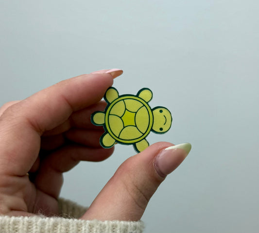 Yellow turtle pin