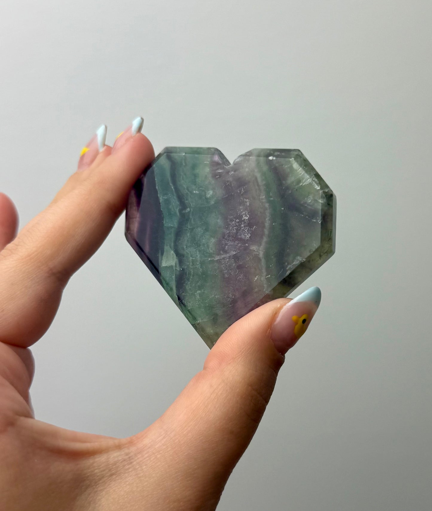 Fluorite heart carving