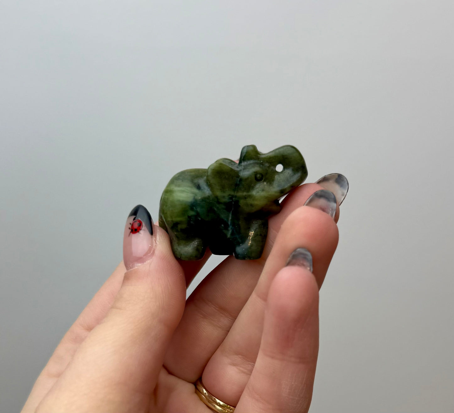 Jade elephant carving
