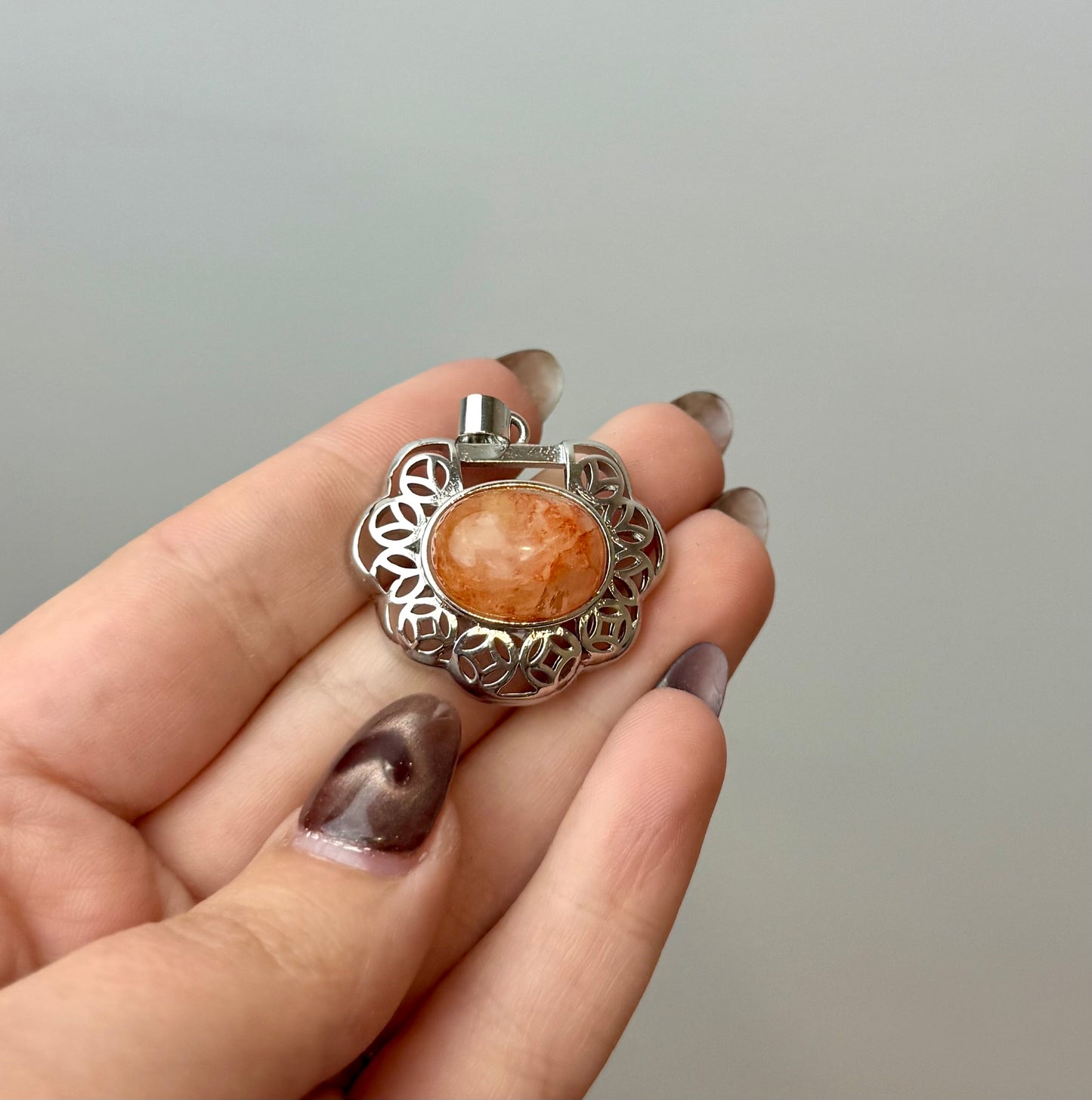 Fire quartz pendant