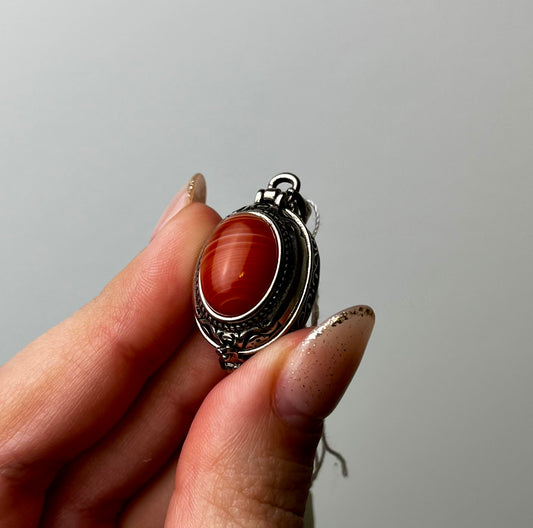 Carnelian locket pendant