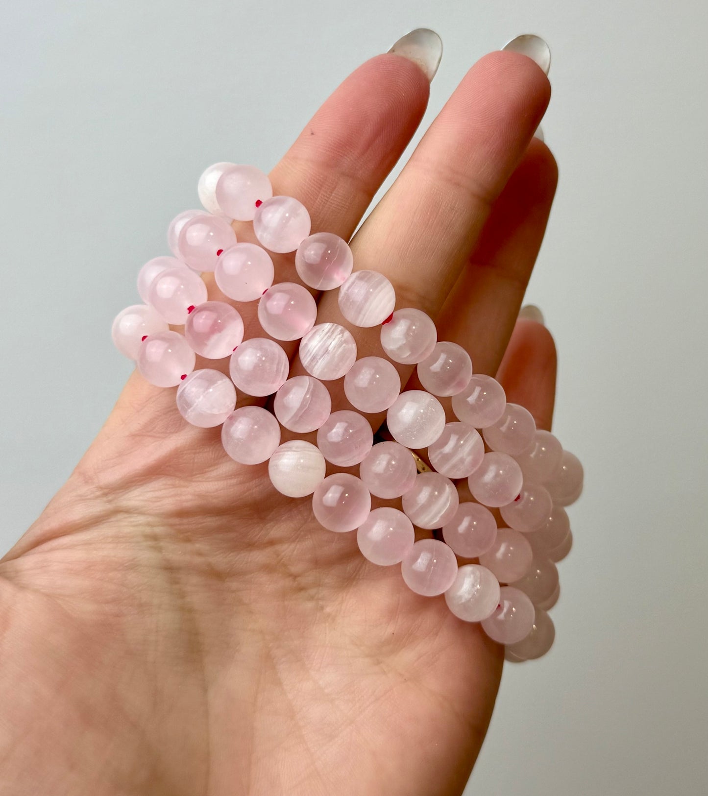 Mangano “pink” calcite bracelets