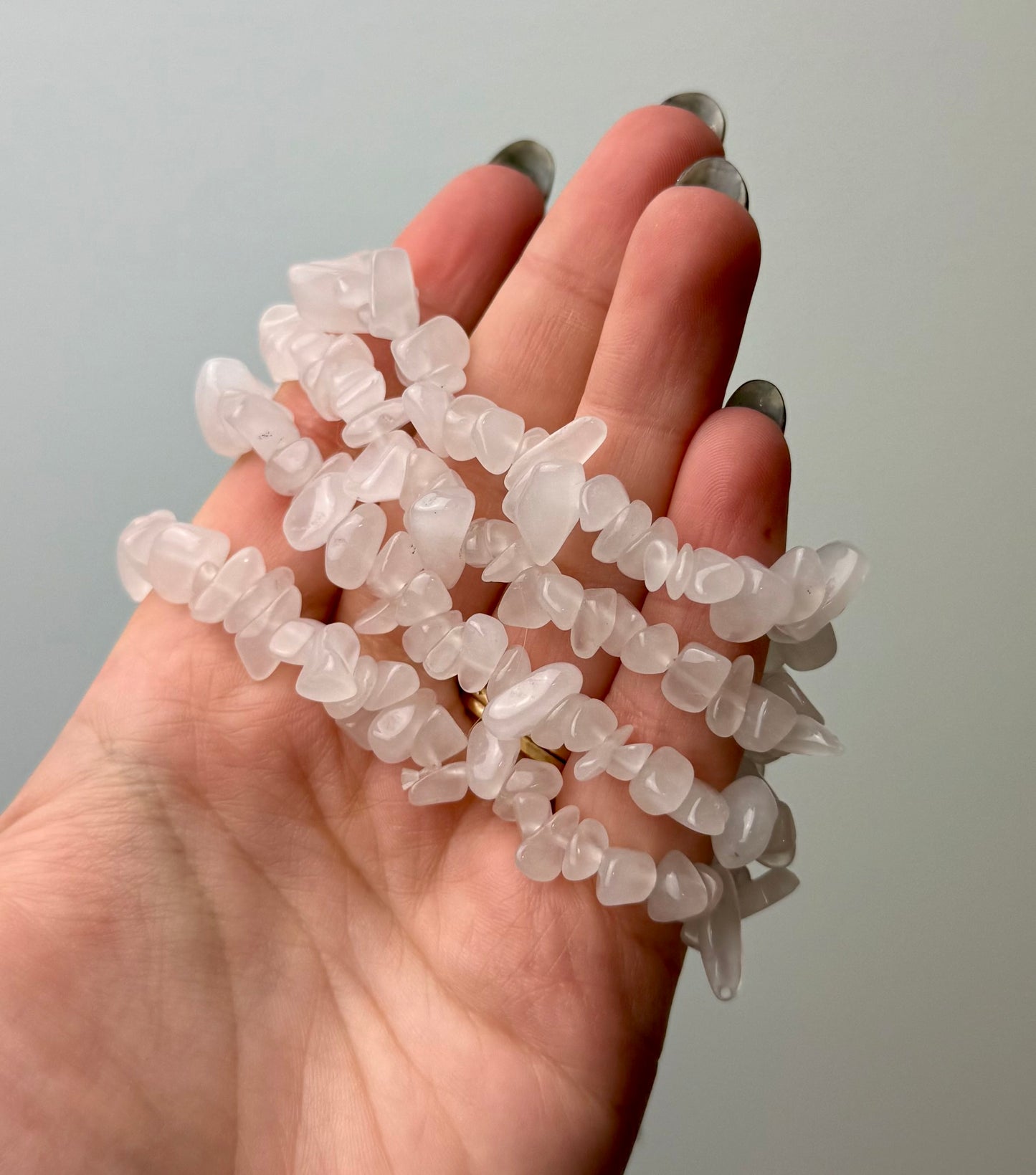 White jade chip bracelets