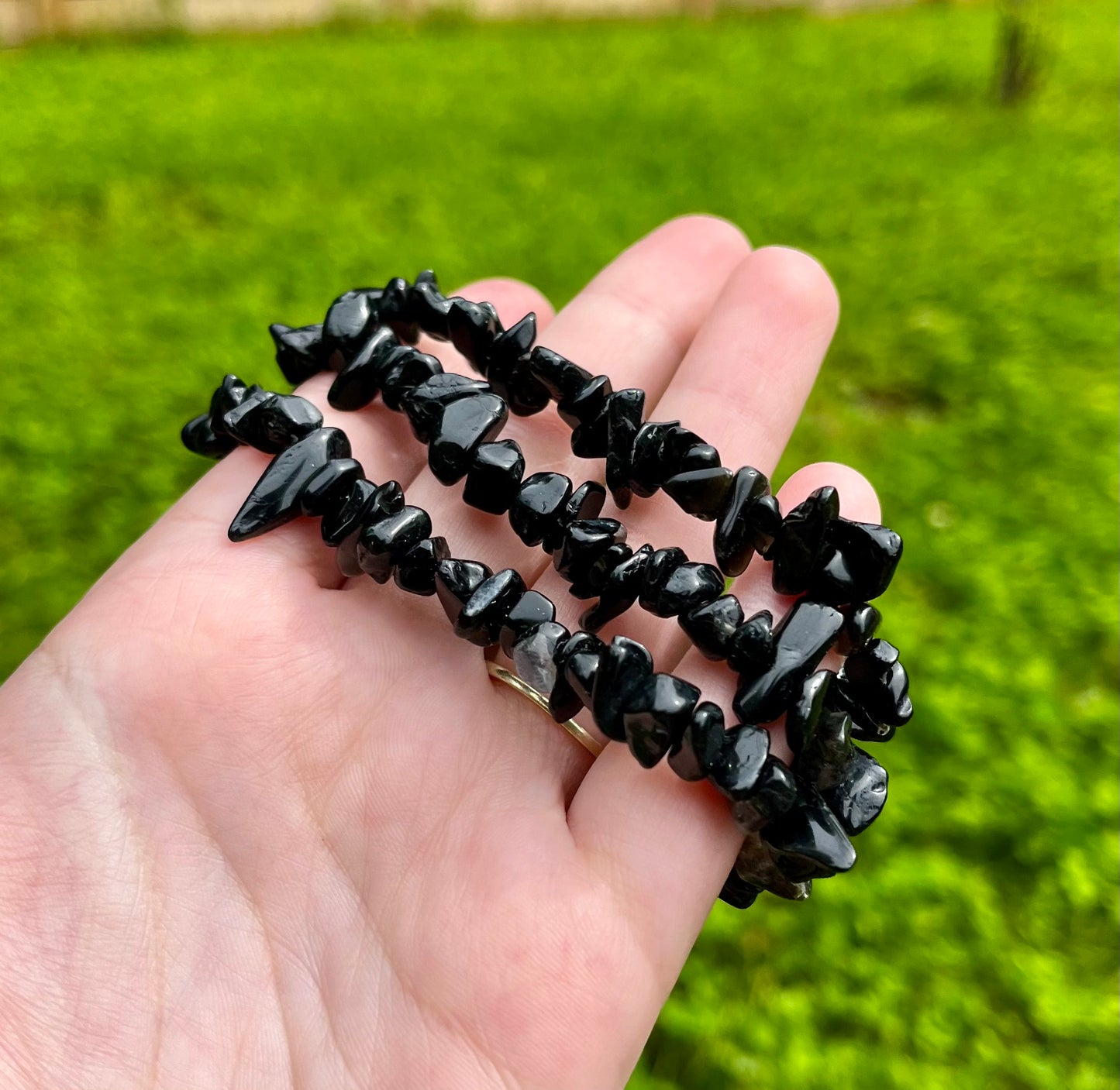 Black tourmaline chip bracelets