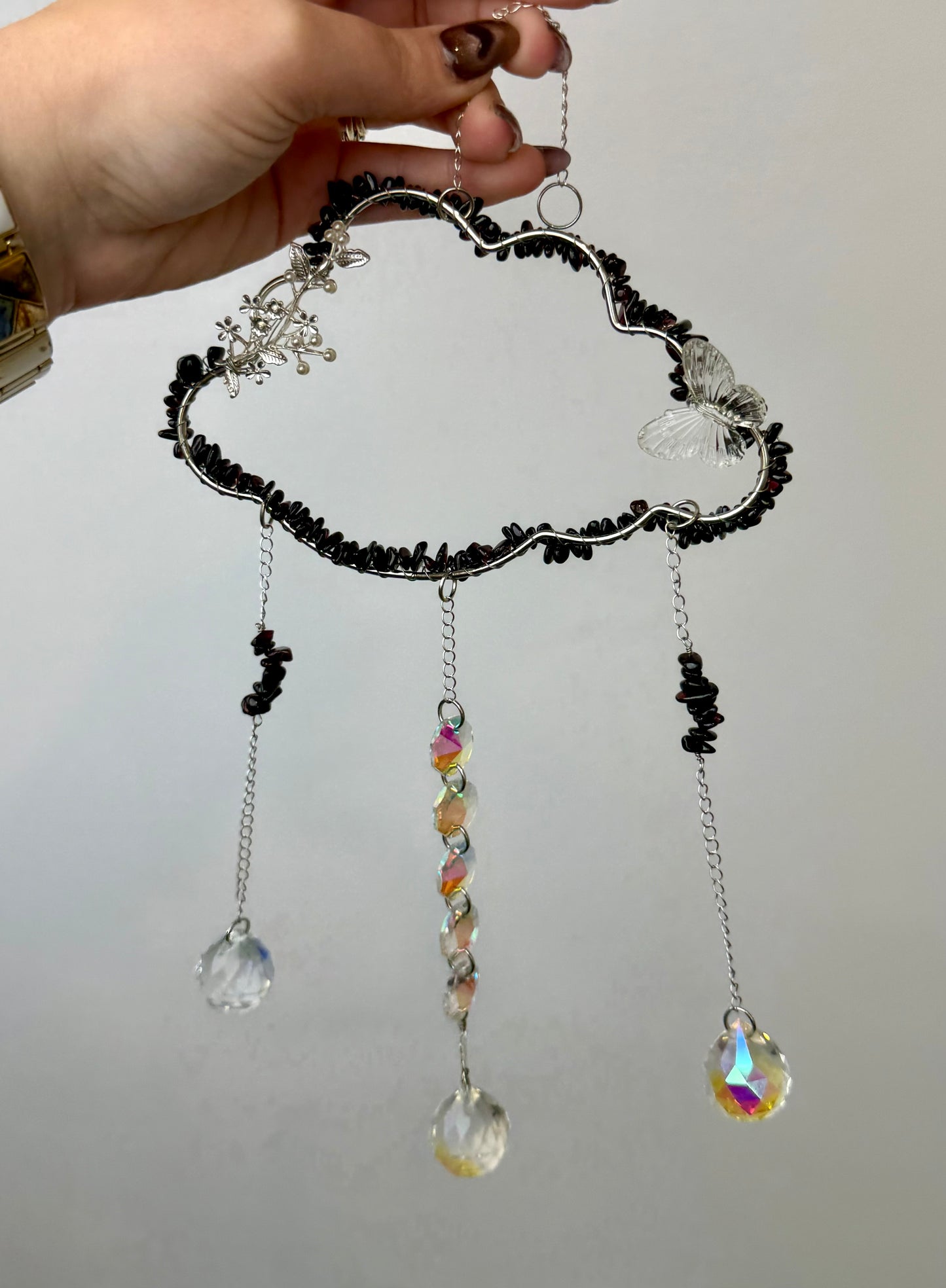 Garnet cloud suncatchers