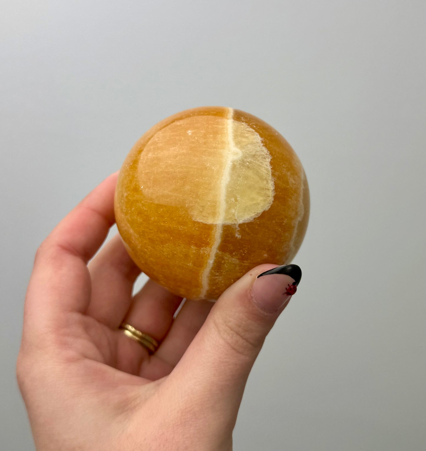 Orange calcite sphere