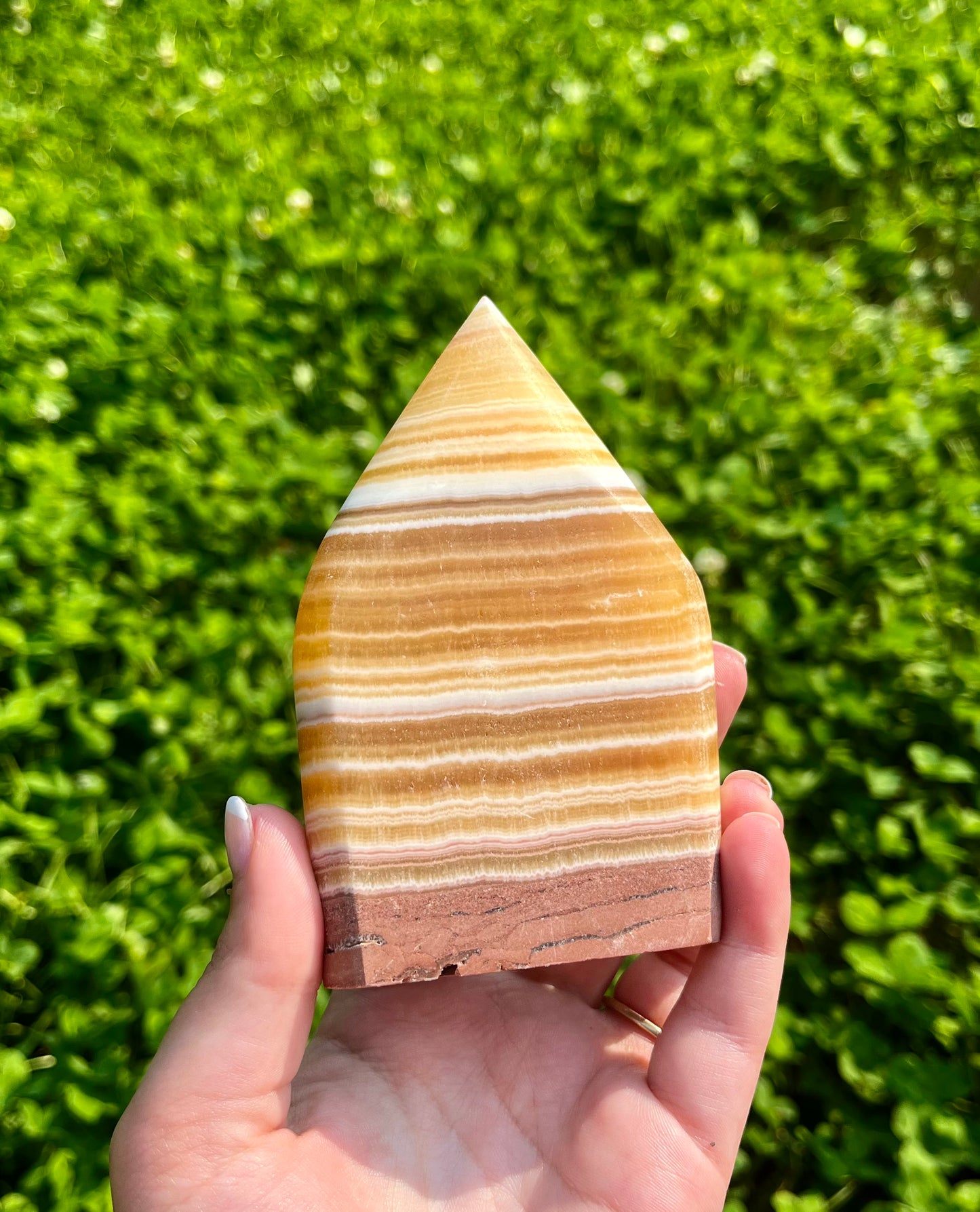 Orange calcite tear freeform