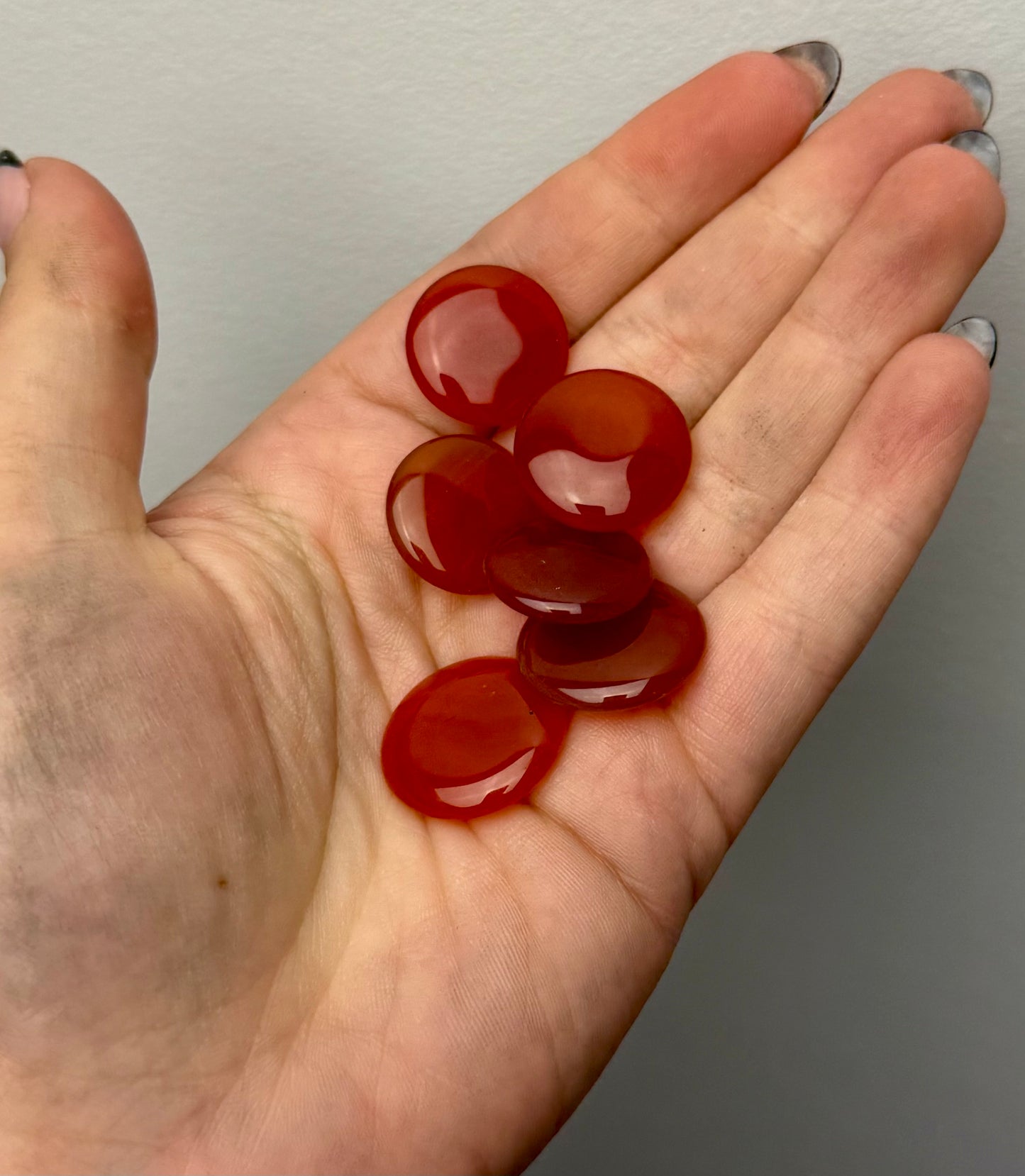 Carnelian cabochon circles ￼