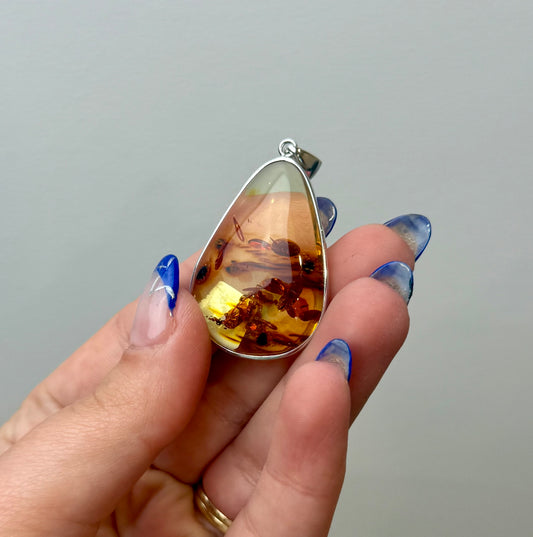 S925 Baltic amber pendant ￼