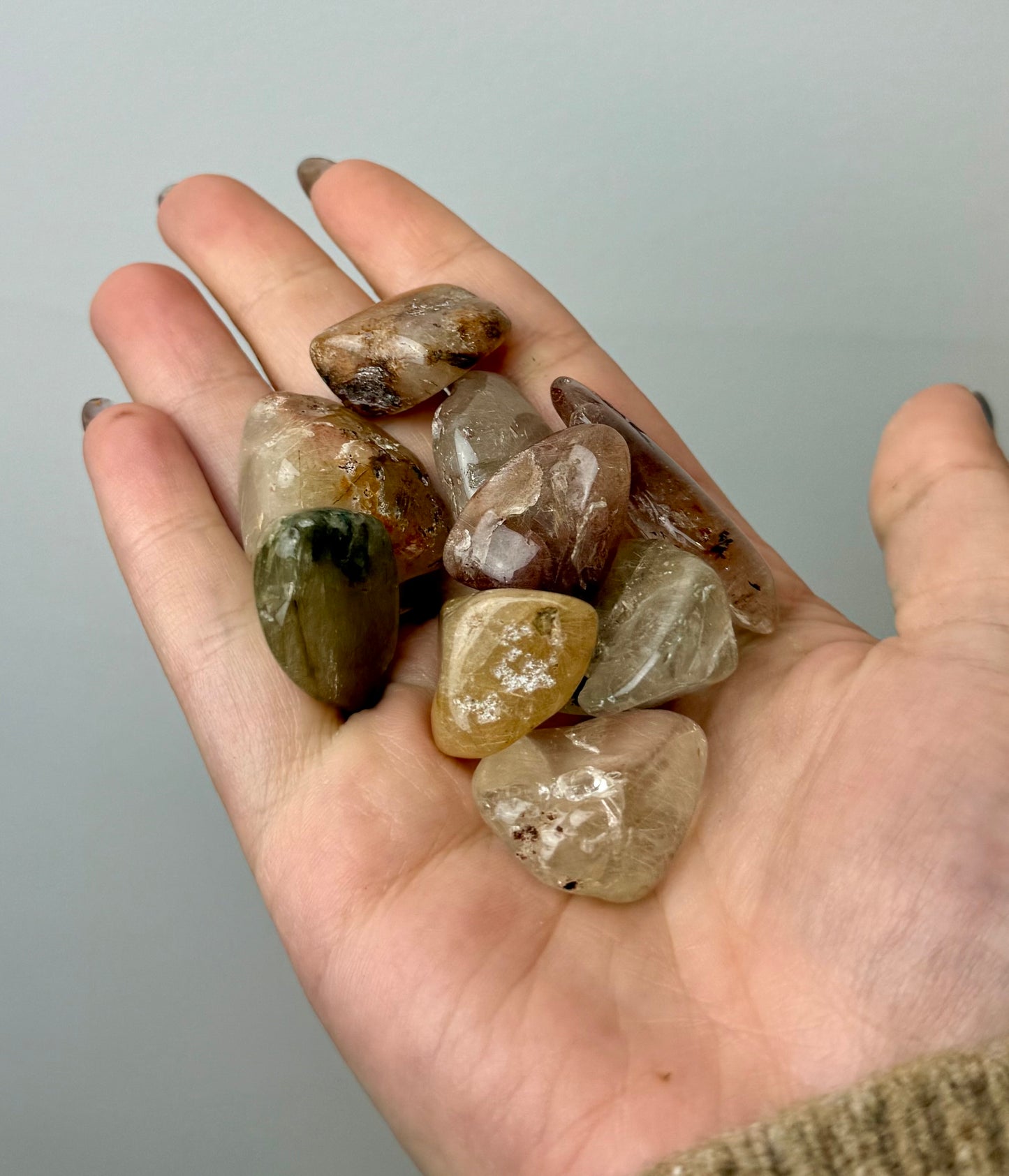 Mix rutilated quartz tumbles