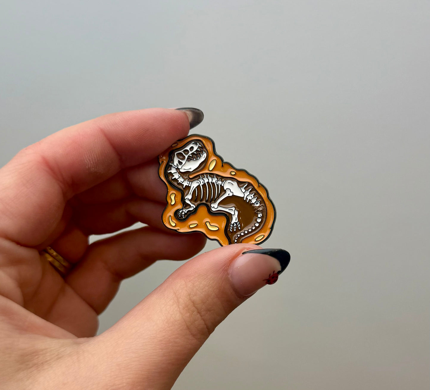 Dinosaur fossil enamel pin