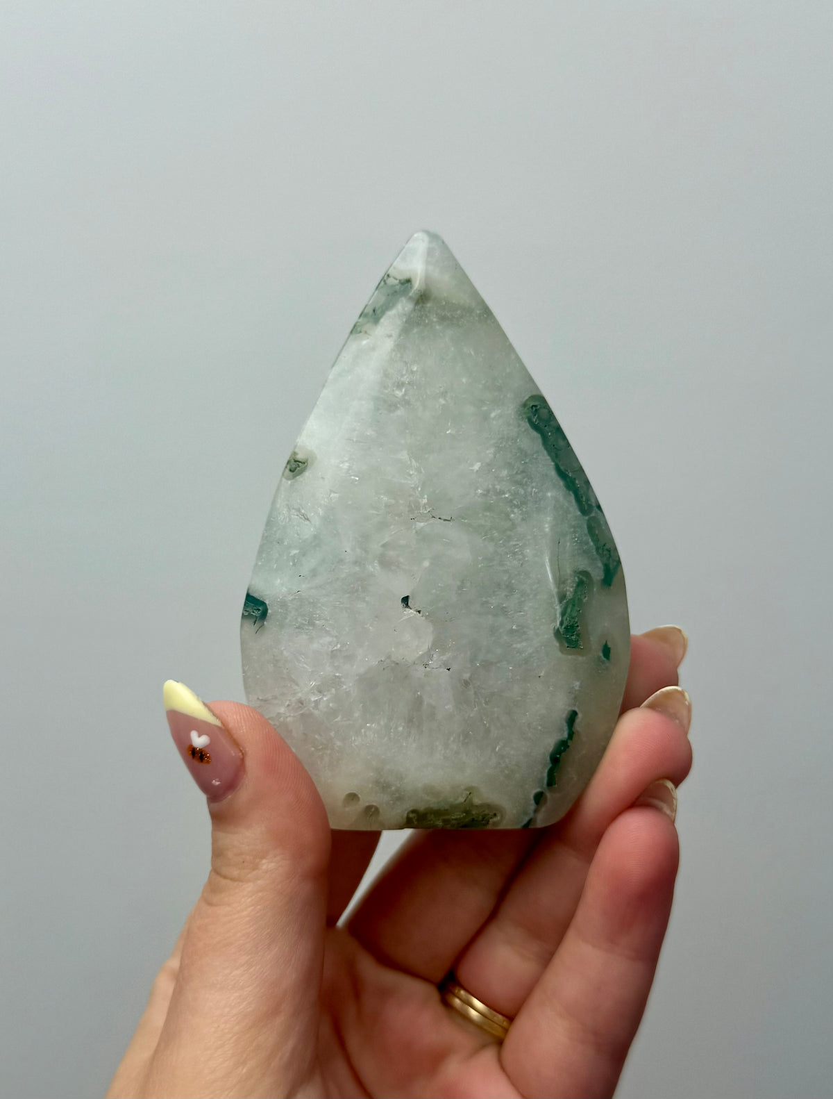 Moss agate tear freeform
