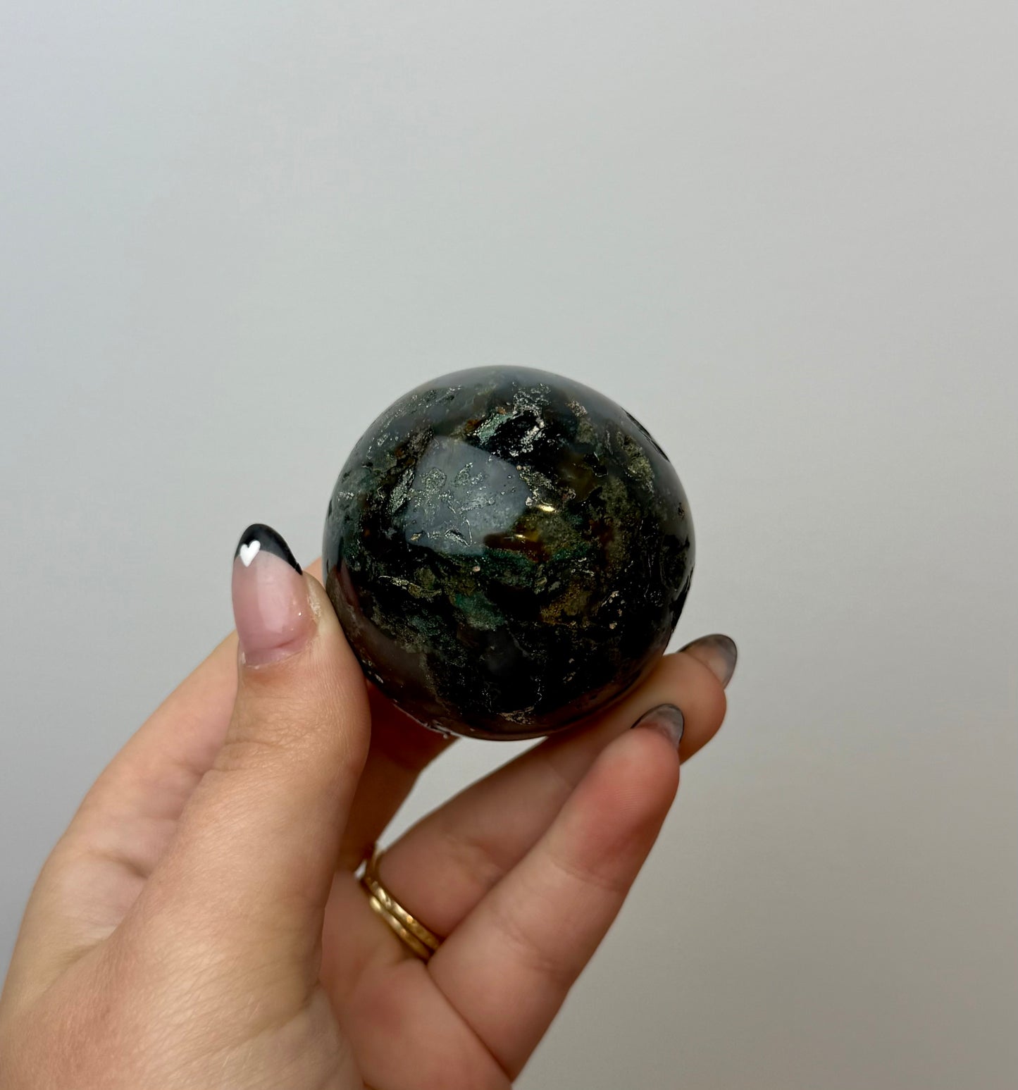 Moss agate ocean jasper sphere
