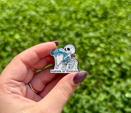 Hydrate Skelton enamel pin
