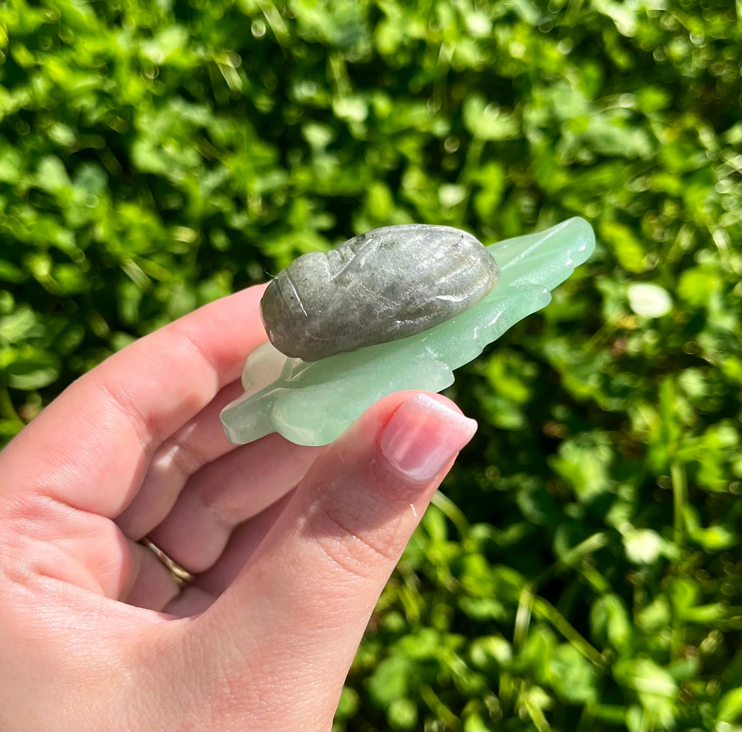 Cicada on a leaf carving