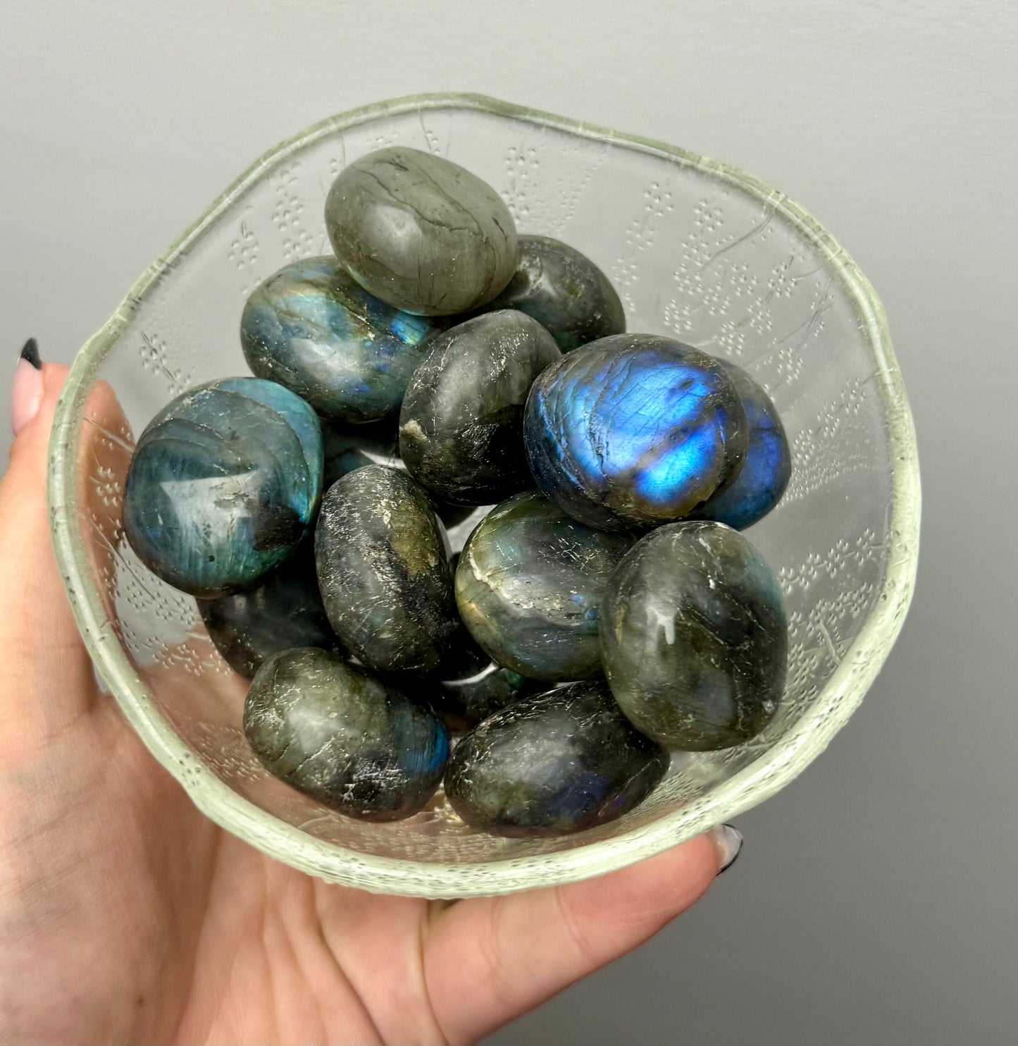 Labradorite tumbles