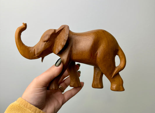 Wooden elephant carving thrifted find