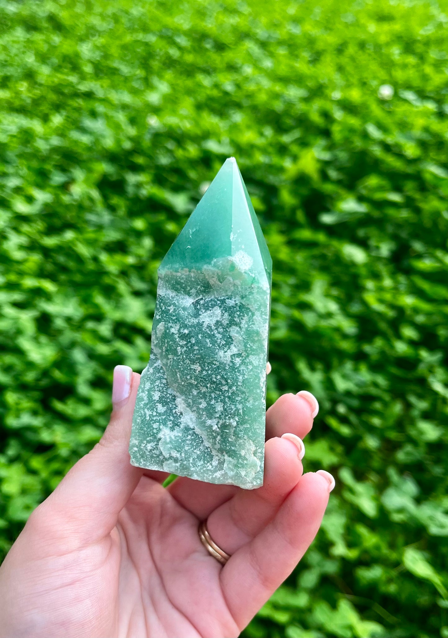 Green aventurine half raws