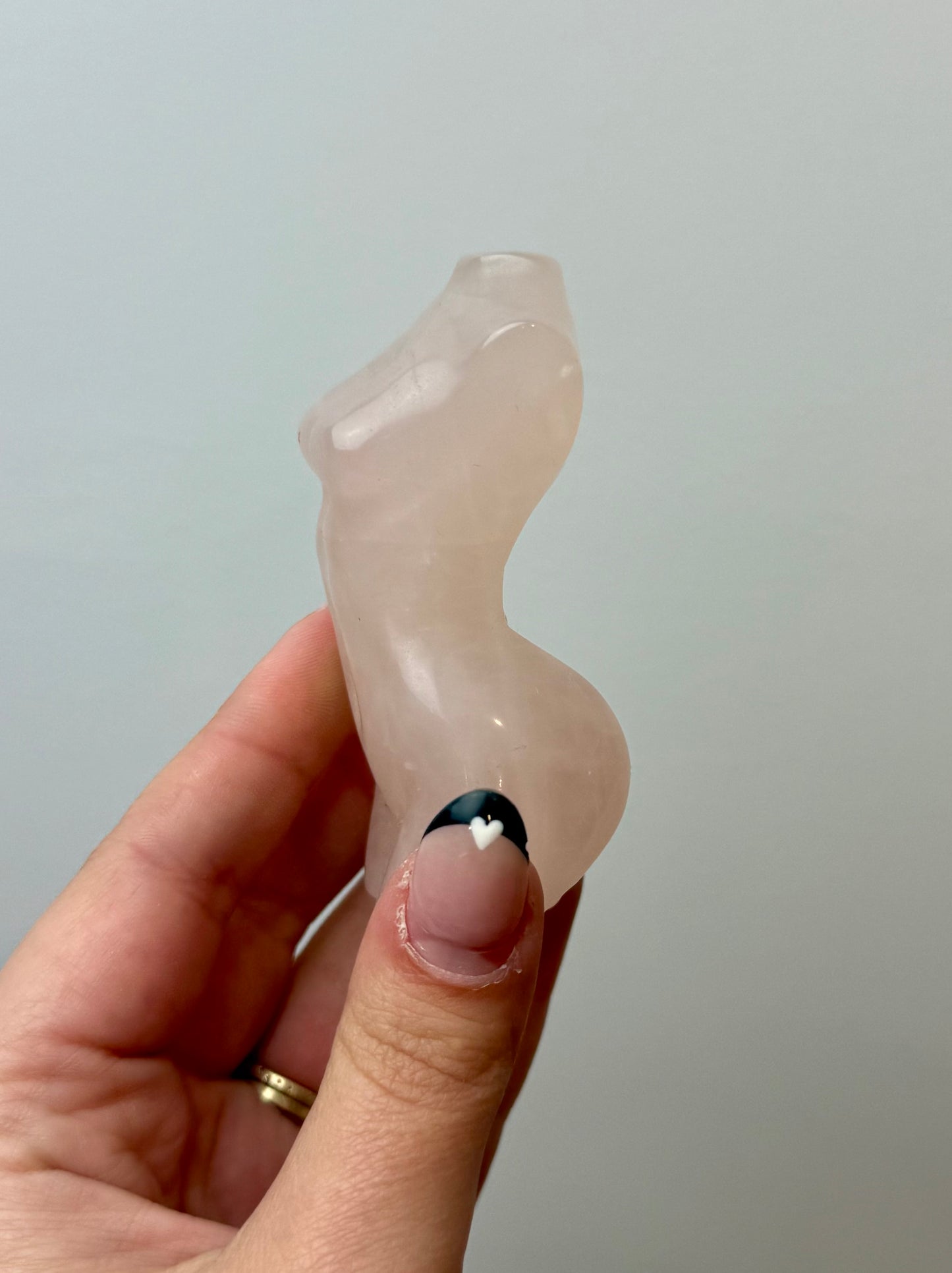 Rose quartz lady body carving