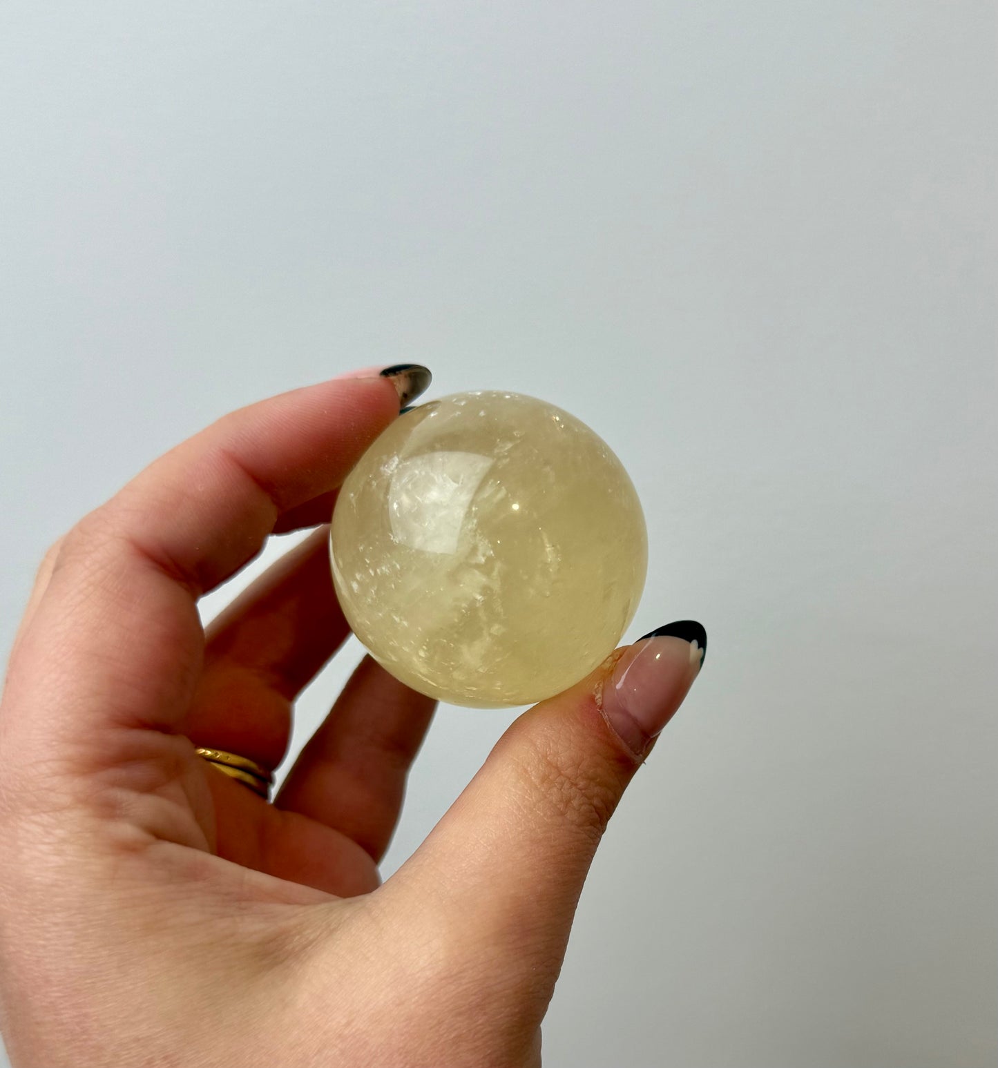 Honey calcite sphere