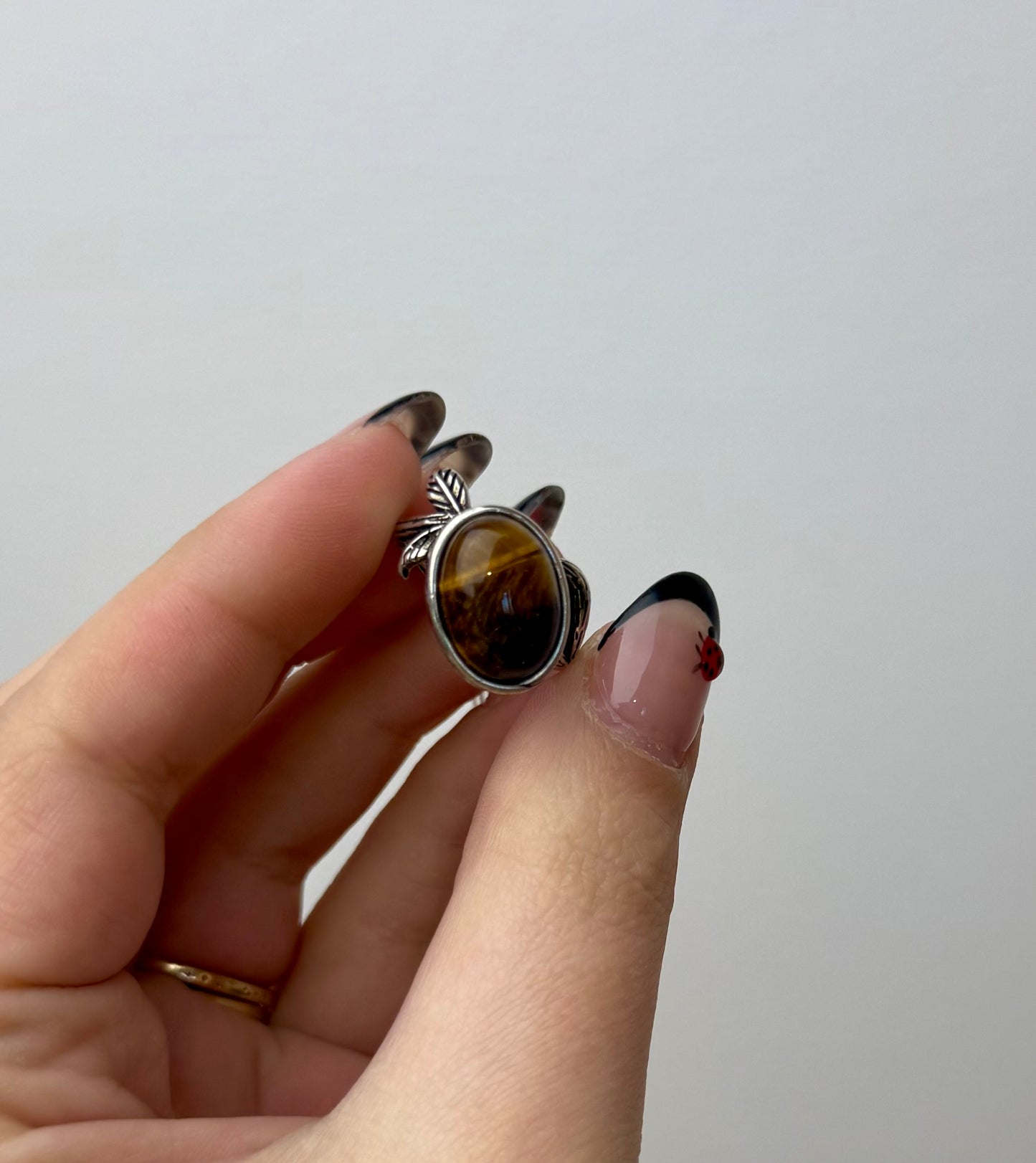 Tigers eye adjustable ring