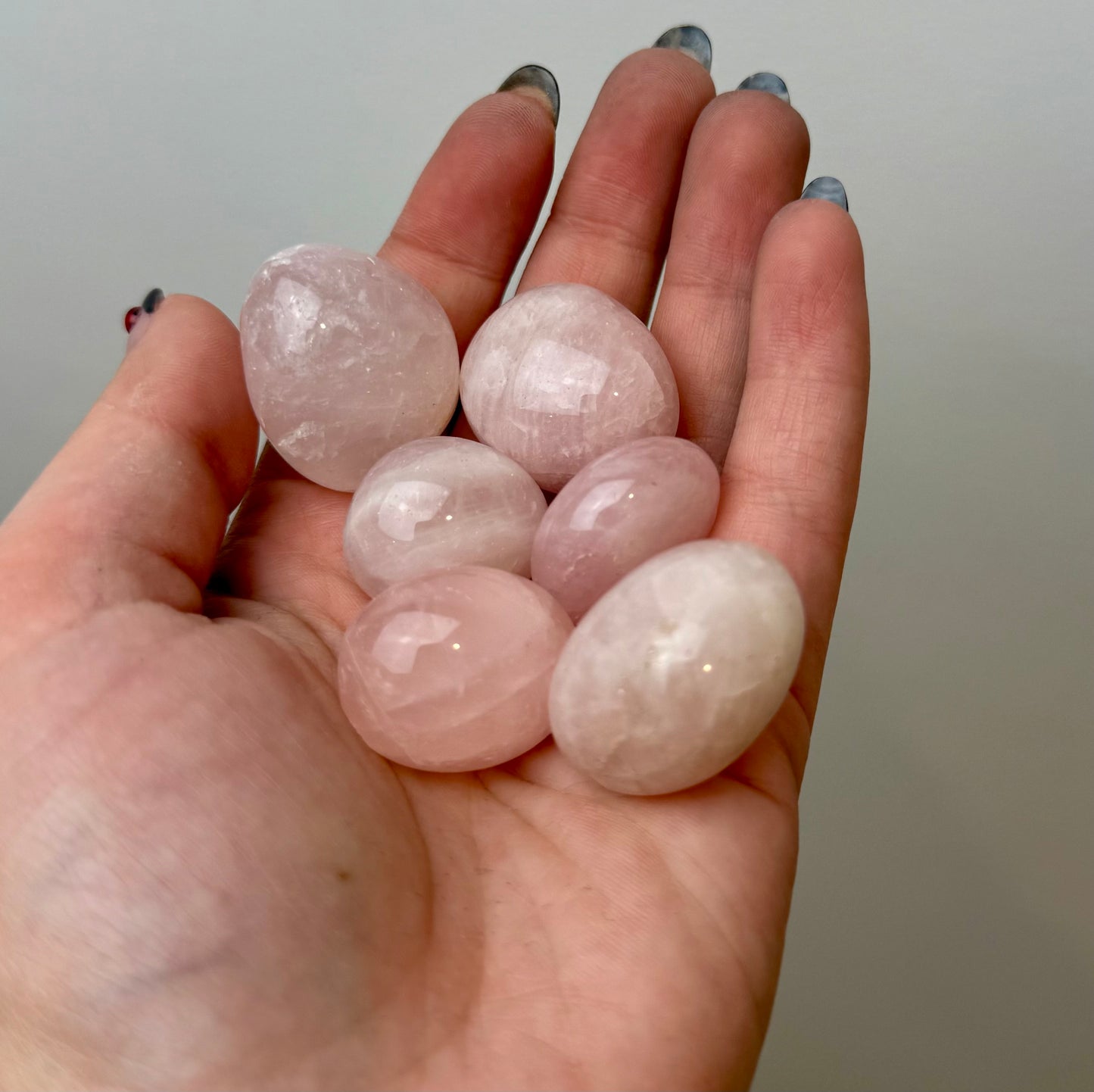 Rose quartz tumbles