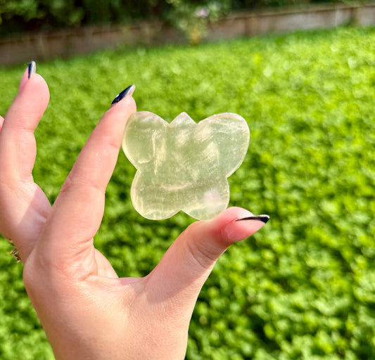 Flourite butterfly carving