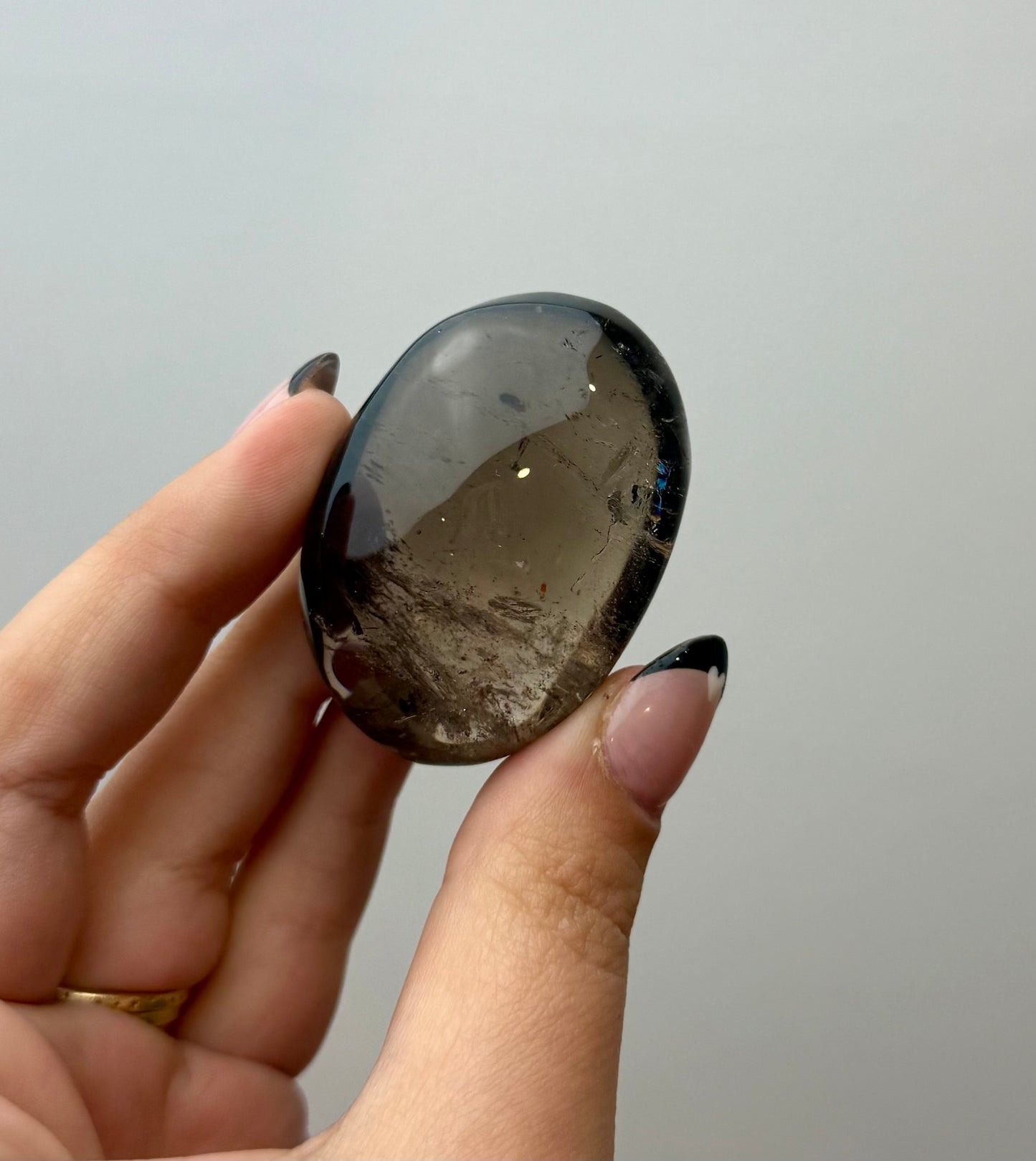 Smoky quartz palm stone