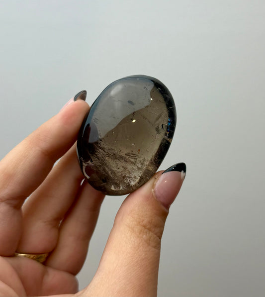 Smoky quartz palm stone