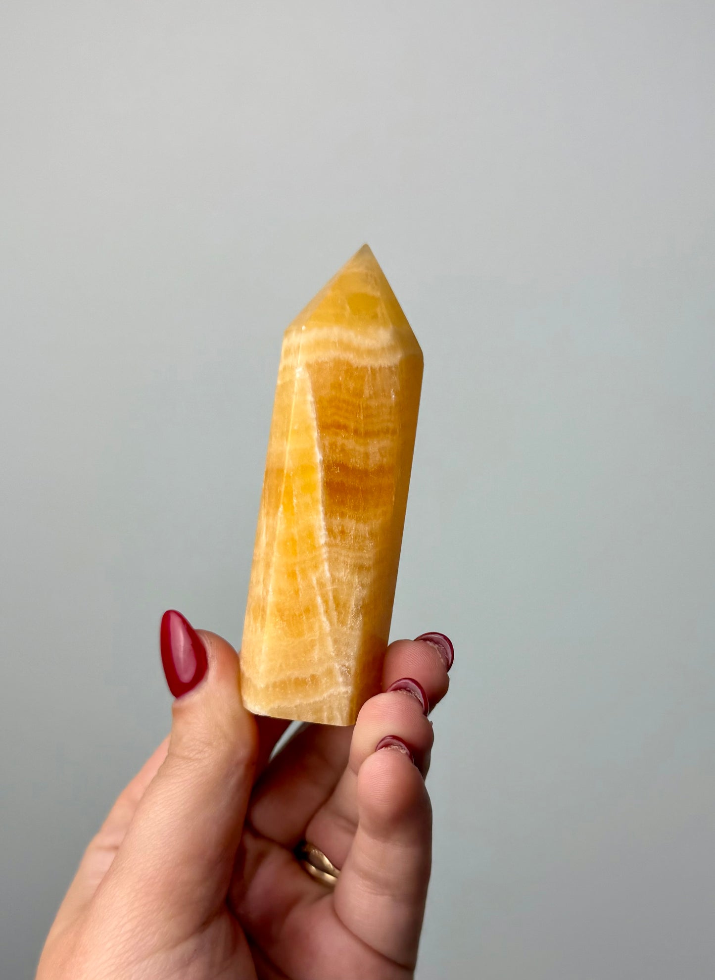 Orange calcite tower