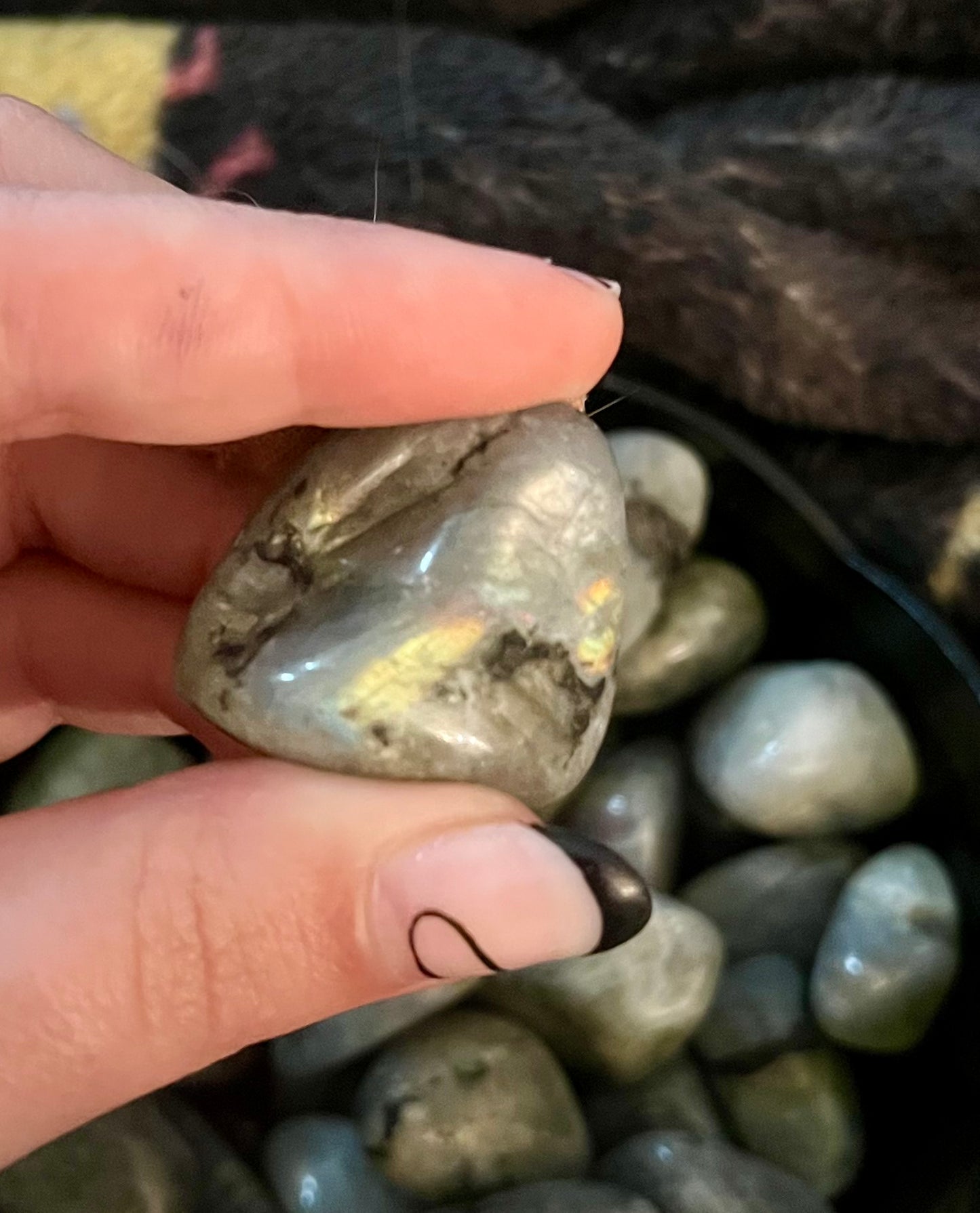 Labradorite tumbles