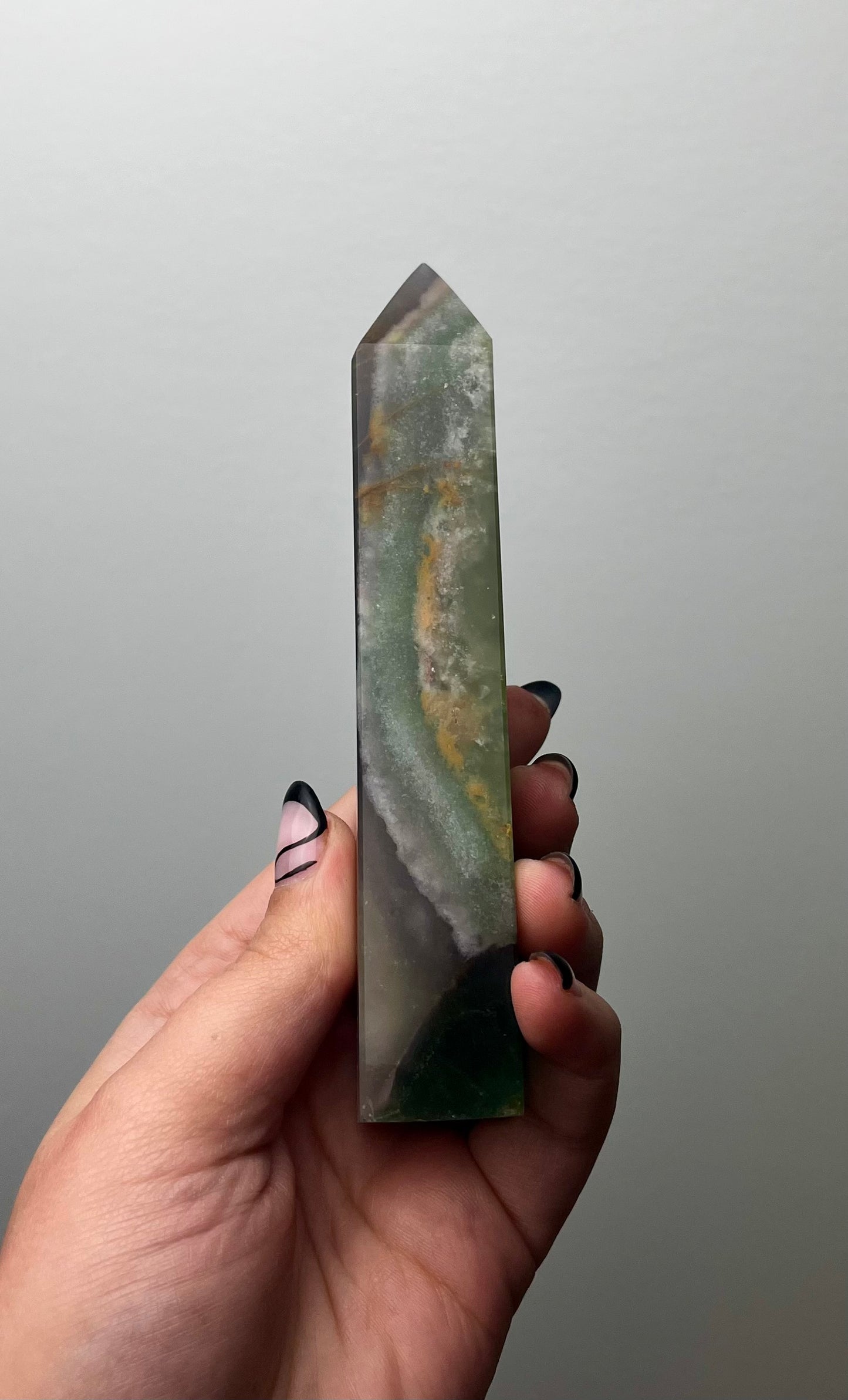 Silky fluorite tower