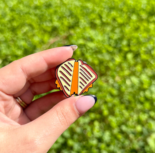 Grilled cheese enamel pin